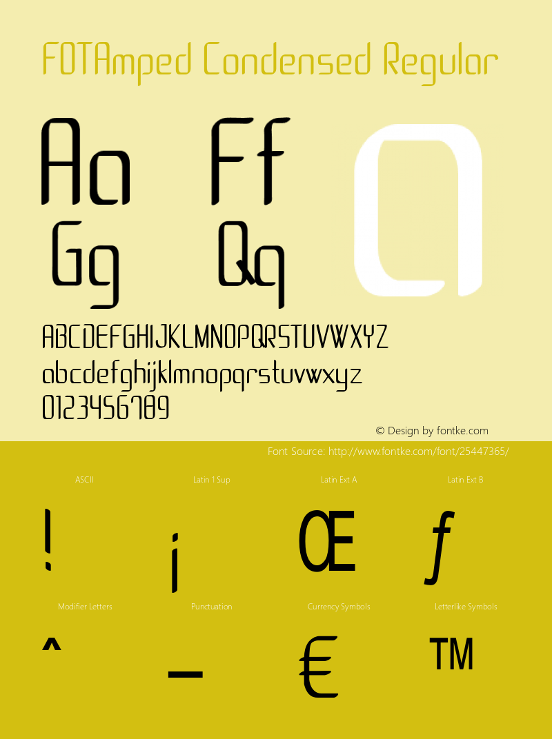 FOTAmped-CondensedRegular Version 1.000 Font Sample