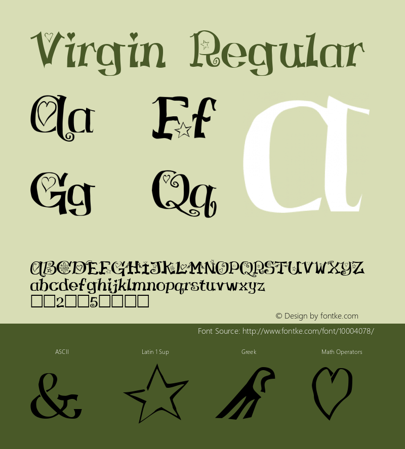 Virgin Regular Altsys Fontographer 3.5  1/16/97 Font Sample