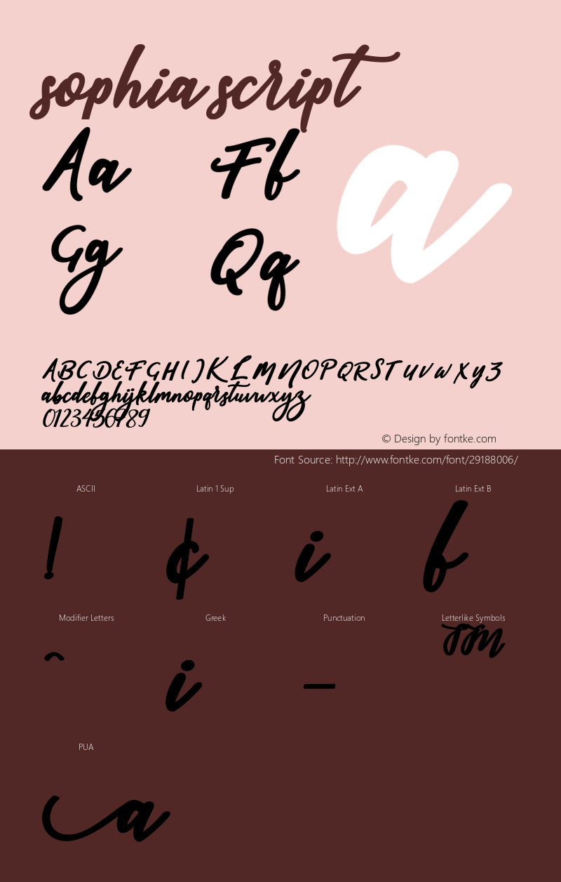 sophia-script Version 1.000 Font Sample