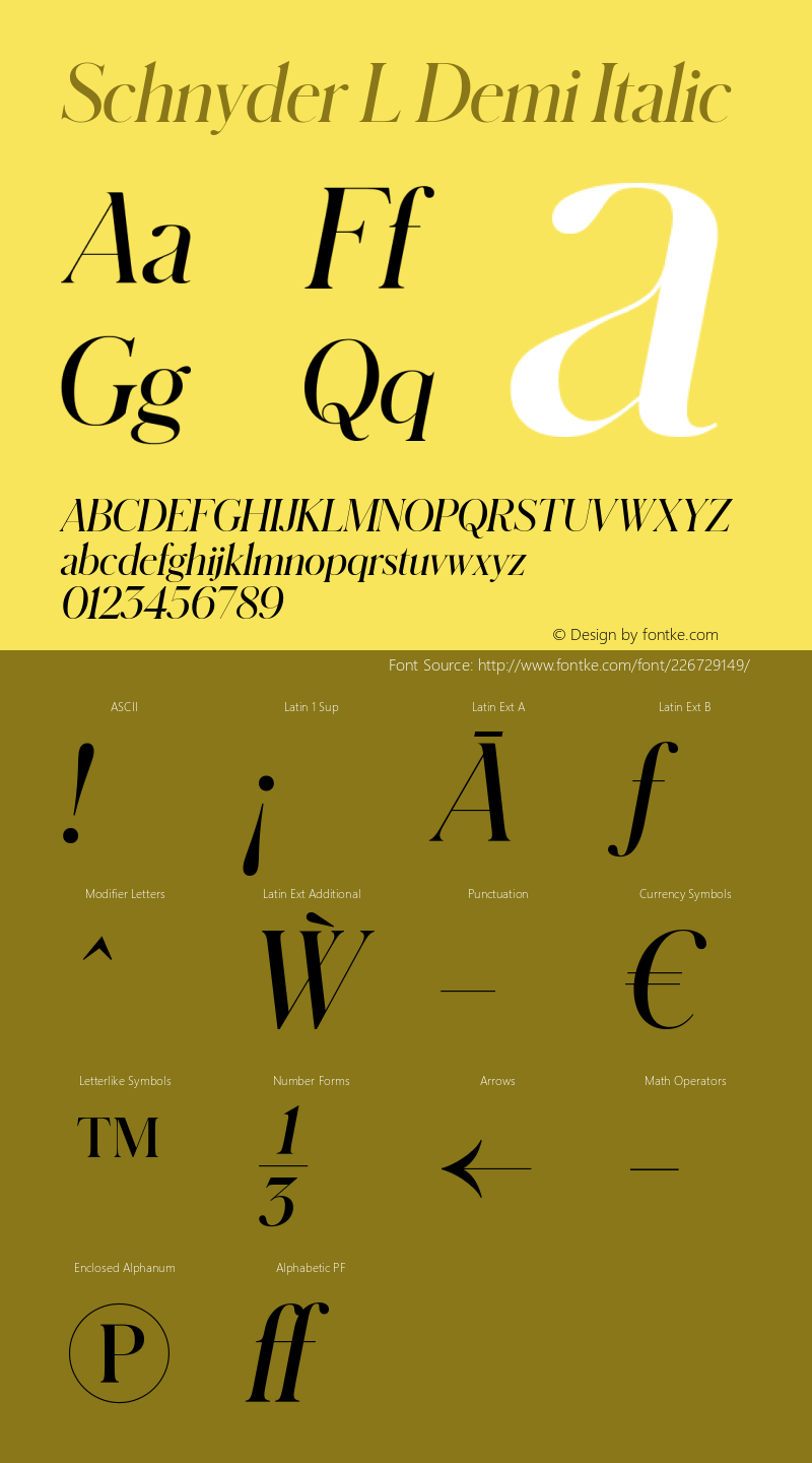 Schnyder L Demi Italic Version 1.001 2018图片样张