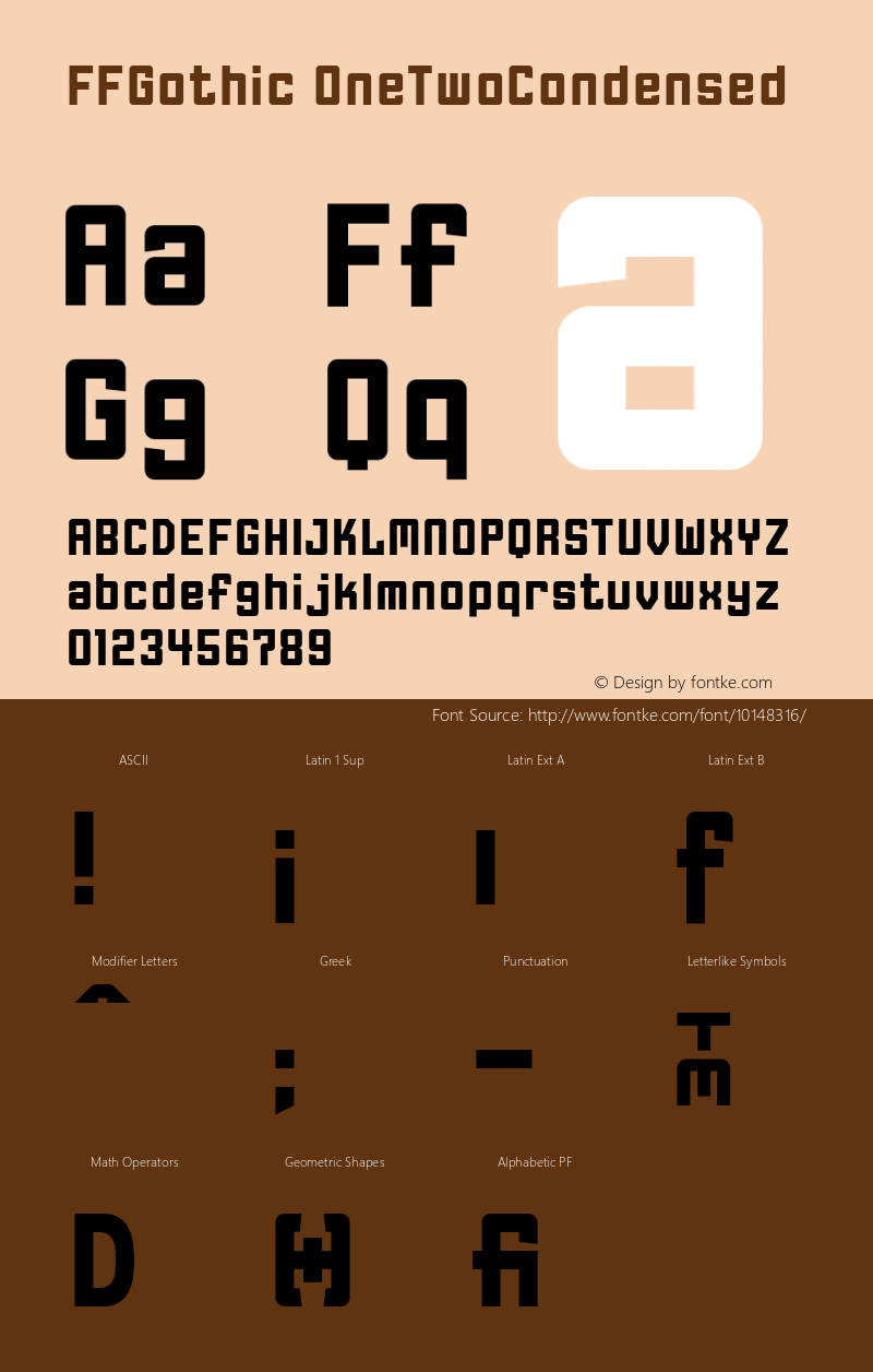 FFGothic OneTwoCondensed Version 001.000 Font Sample