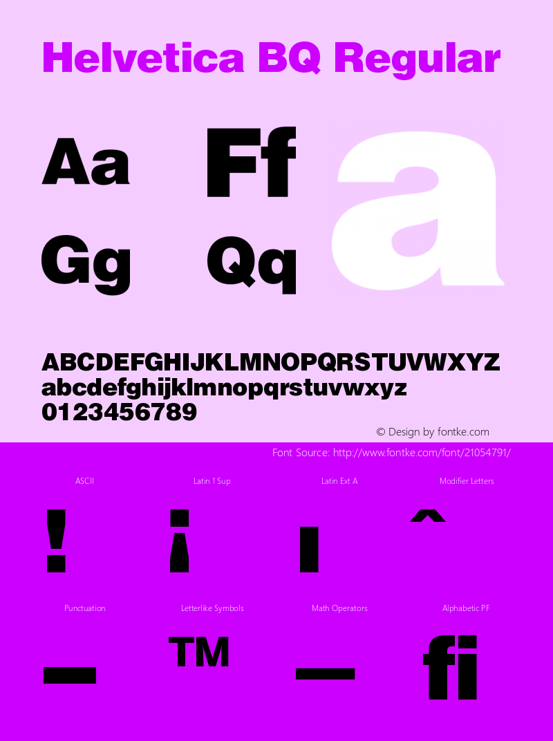 HelveticaBQ-Black 001.000 Font Sample