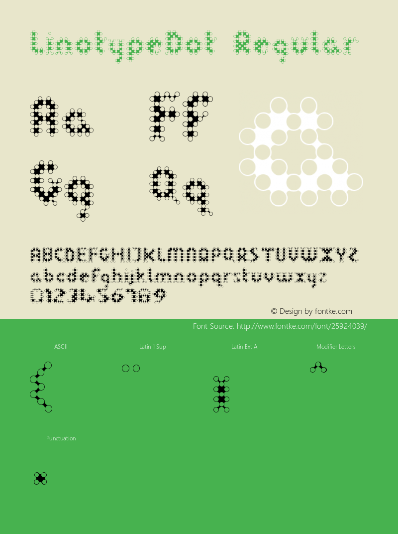 LinotypeDot-Regular Version 001.000 Font Sample