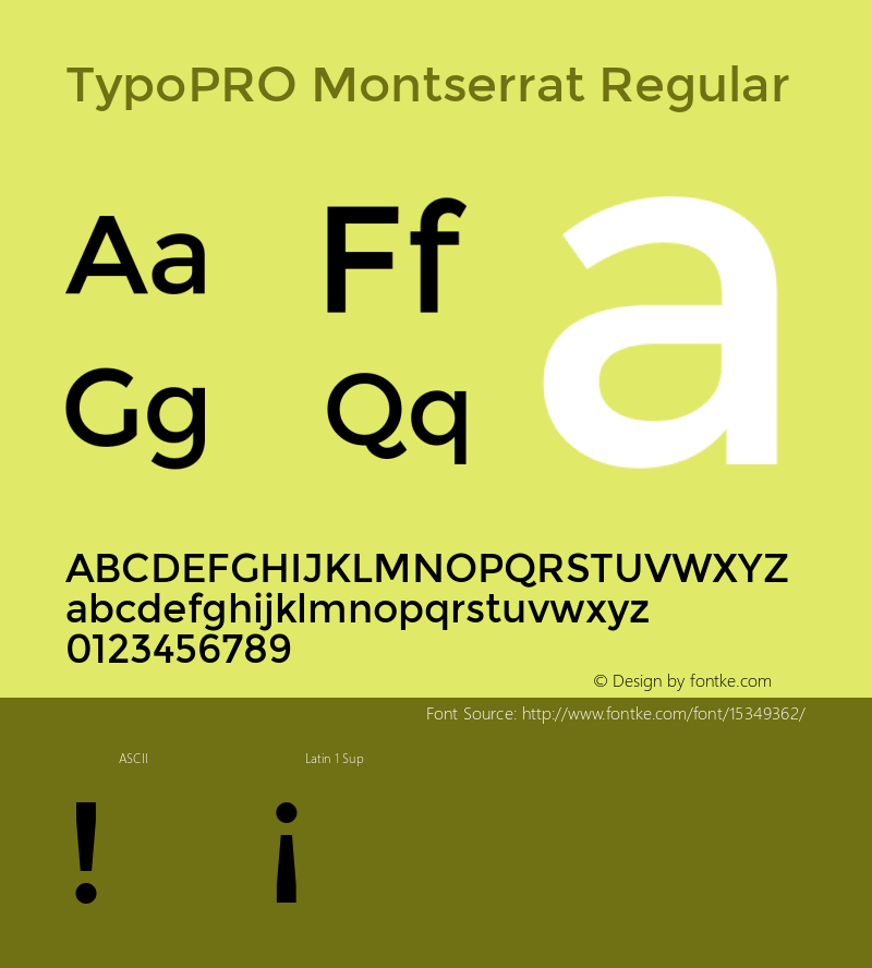 TypoPRO Montserrat Regular Version 2.001 Font Sample