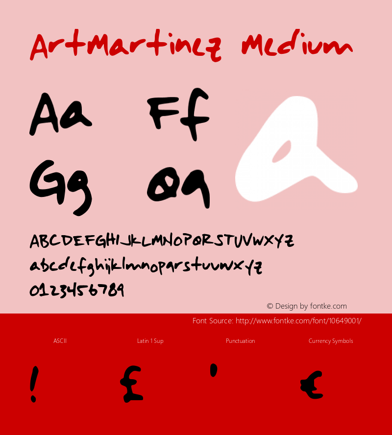 ArtMartinez Medium Version 001.000 Font Sample