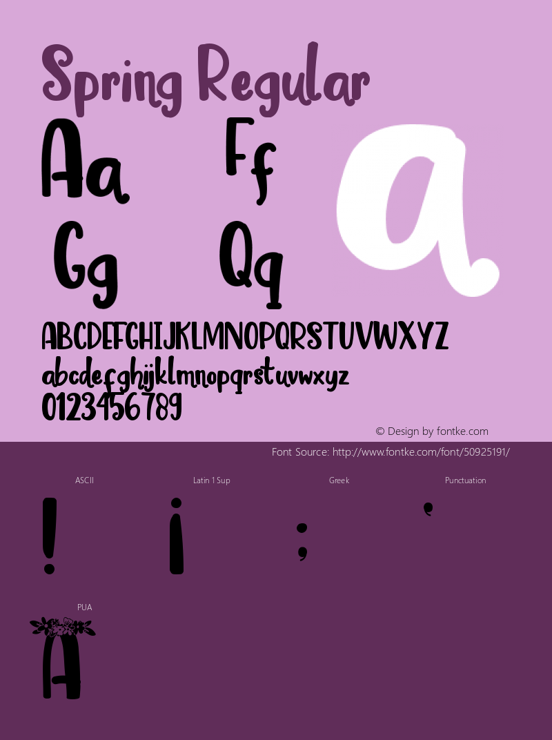 Spring Version 1.00;February 18, 2019;FontCreator 11.5.0.2430 64-bit Font Sample