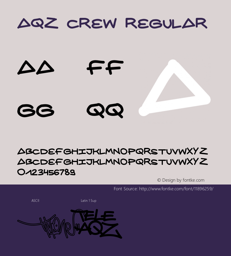 AQZ crew Regular Macromedia Fontographer 4.1.5 13/08/02 Font Sample
