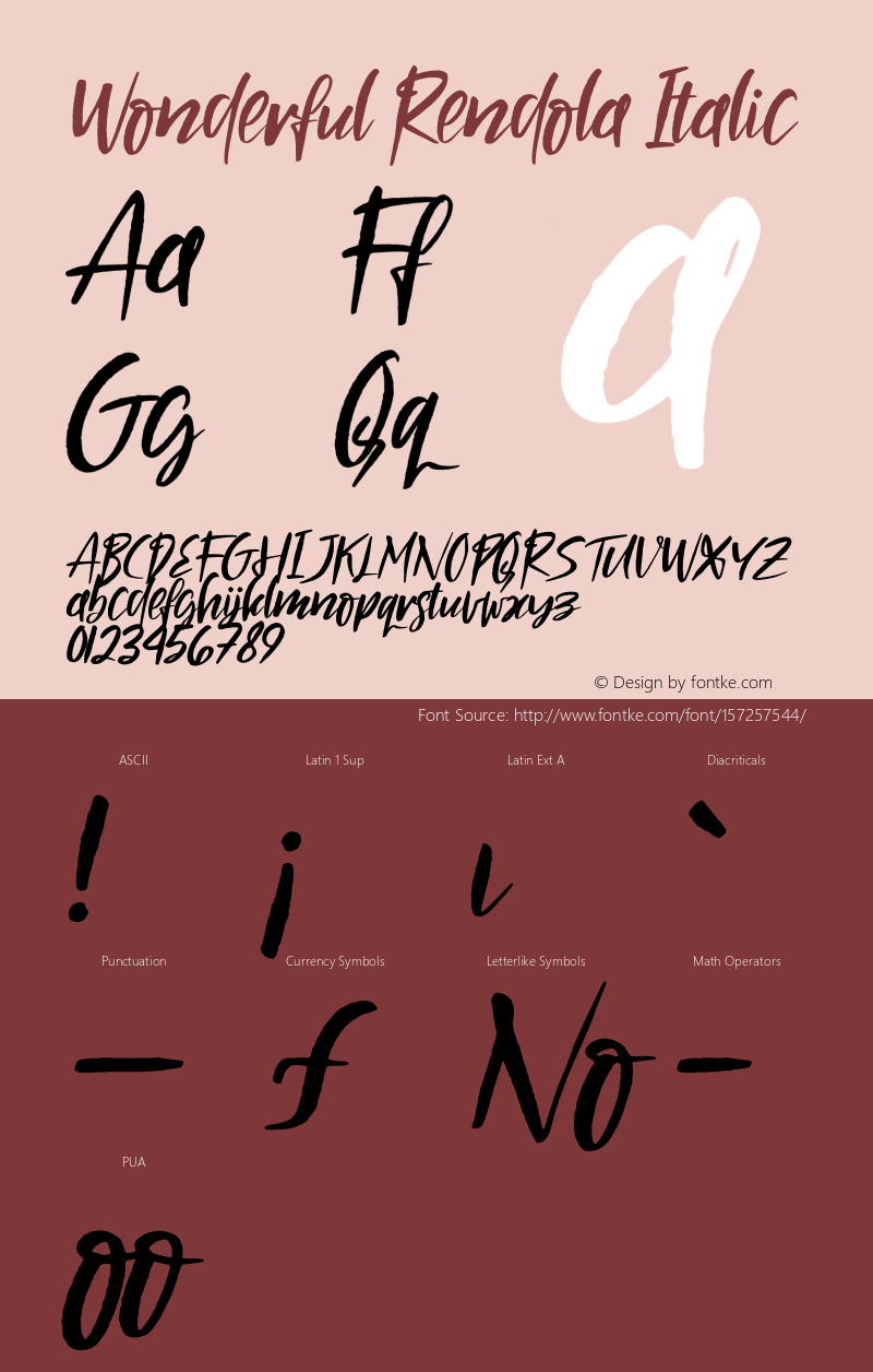 Wonderful Rendola Italic Version 1.00;April 9, 2021;FontCreator 13.0.0.2683 64-bit Font Sample