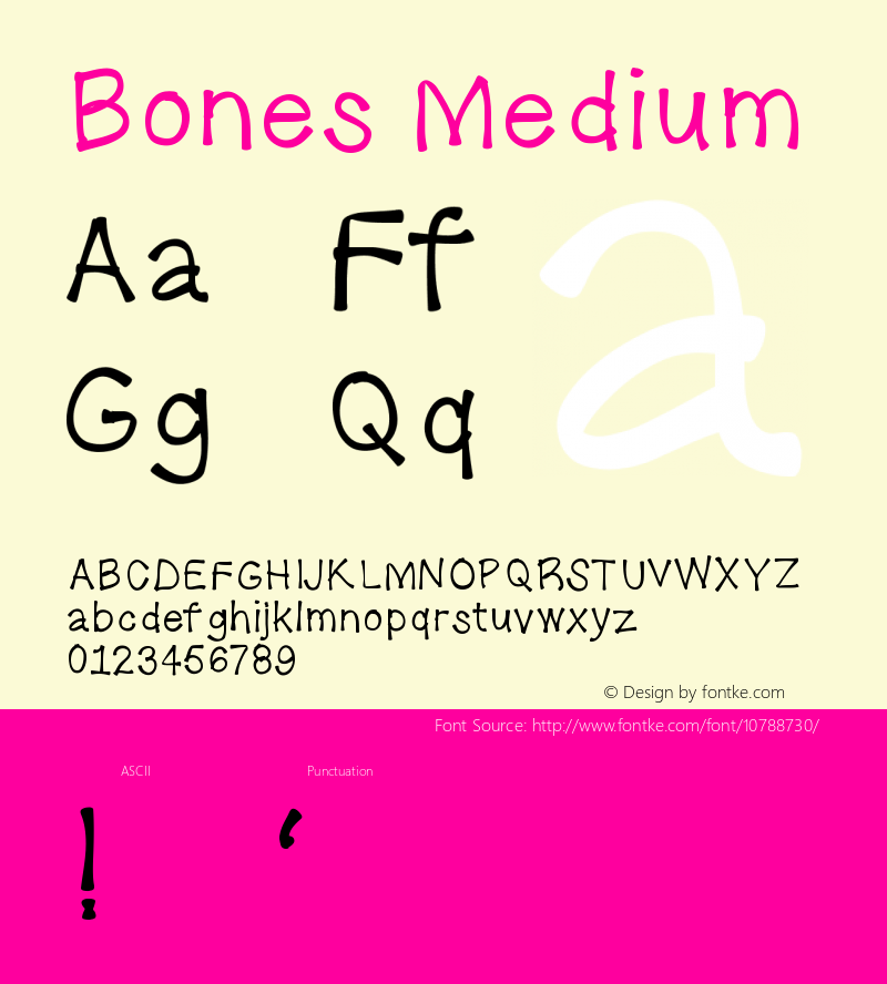 Bones Medium Version 001.000 Font Sample