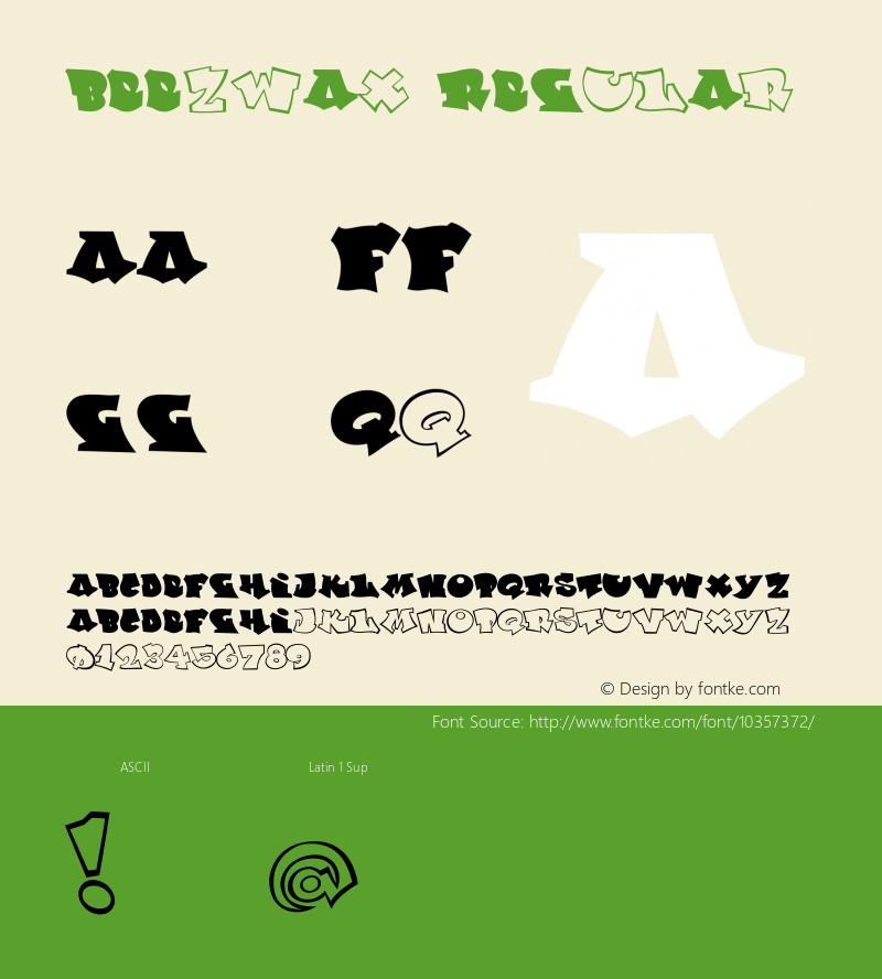 Beezwax Regular Version 1.000;PS 001.001;hotconv 1.0.38 Font Sample