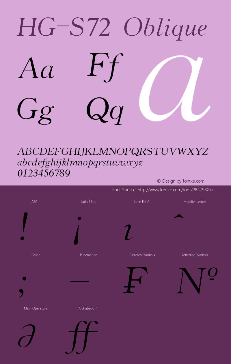 HG-S72 Oblique Version 1.20;January 18, 2019;FontCreator 11.5.0.2422 32-bit Font Sample