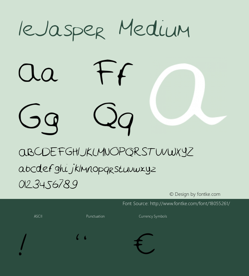 leJasper Medium Version 001.000 Font Sample