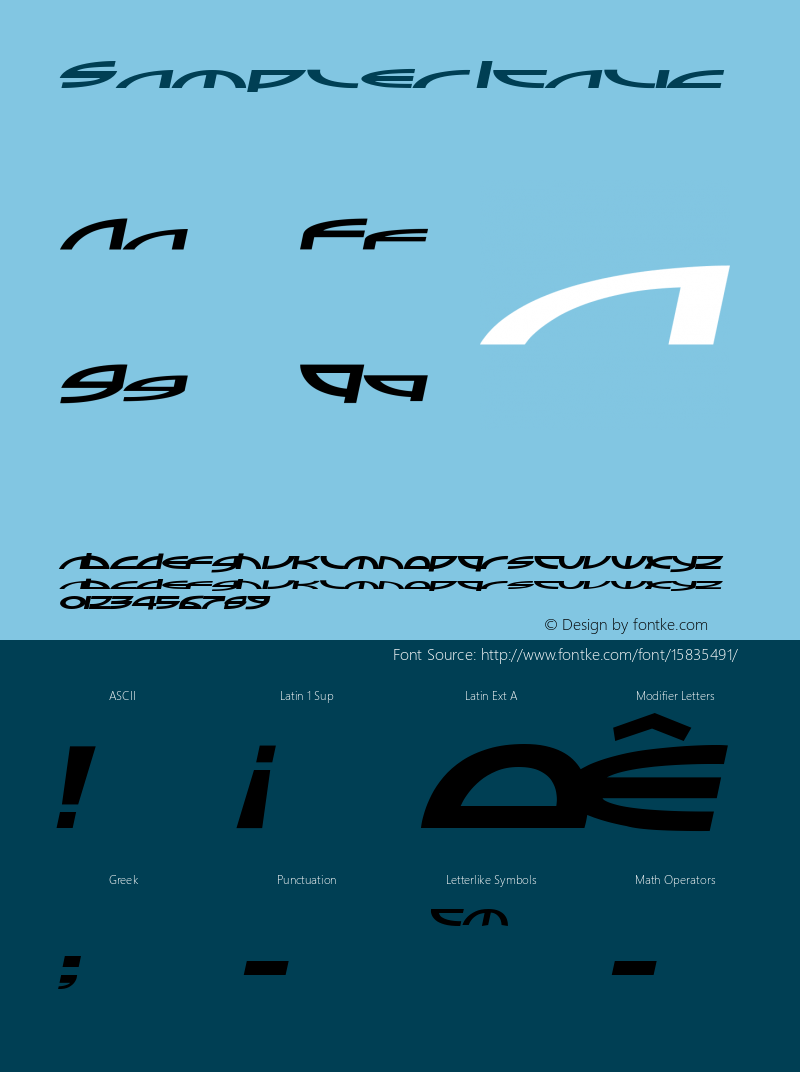 Sampler Italic Macromedia Fontographer 4.1 Font Sample