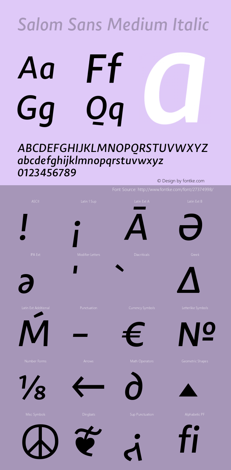 Salom Sans Medium Italic Salom Sans 1.005;YWFTv17 Font Sample