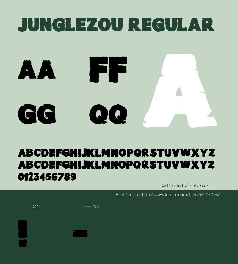 junglezou Version 1.00;May 4, 2020;FontCreator 12.0.0.2525 64-bit Font Sample