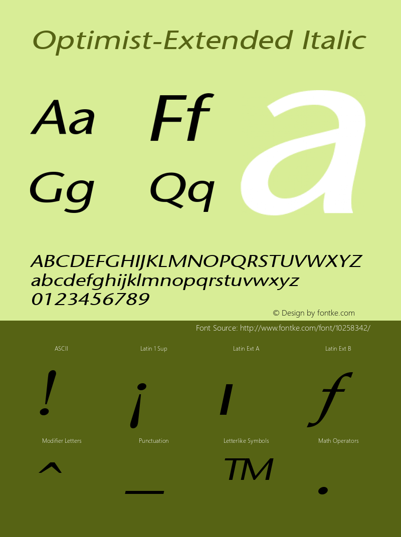 Optimist-Extended Italic 1.0/1995: 2.0/2001 Font Sample