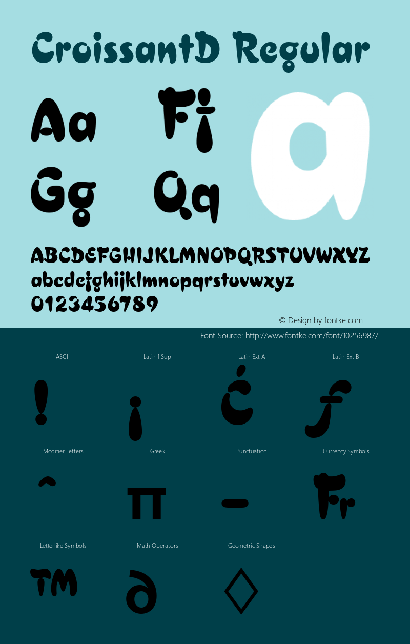 CroissantD Regular Version 001.005 Font Sample