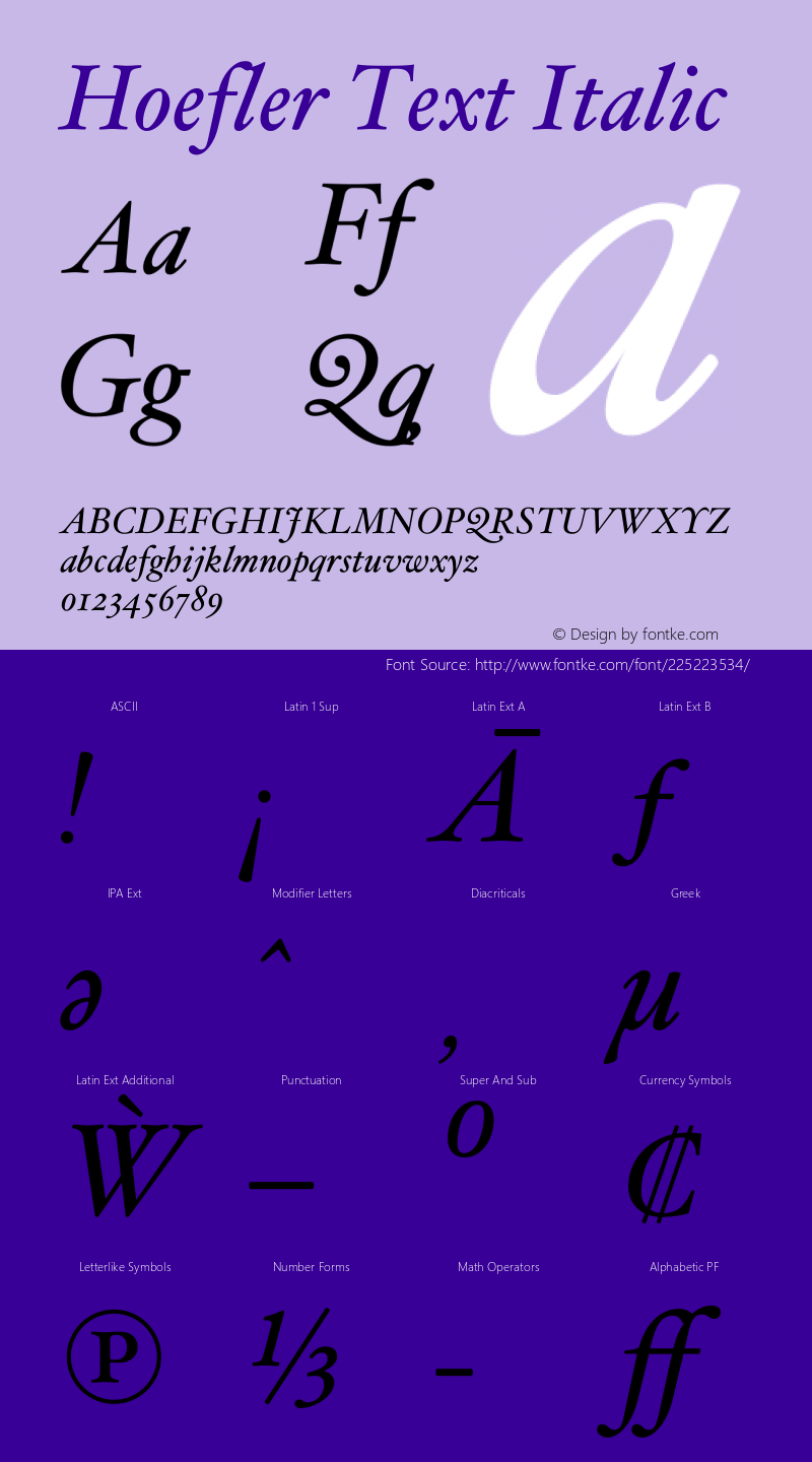 Hoefler Text Italic Version 1.301图片样张