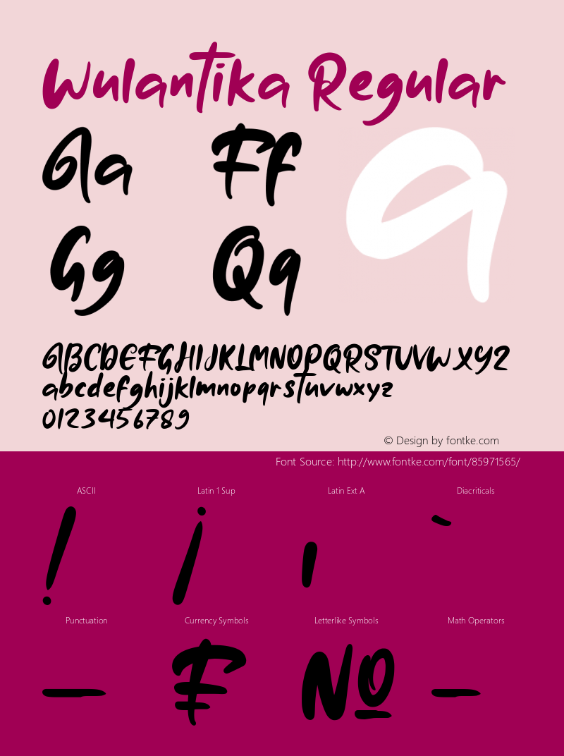 Wulantika Version 1.00;November 30, 2020;FontCreator 12.0.0.2547 64-bit Font Sample