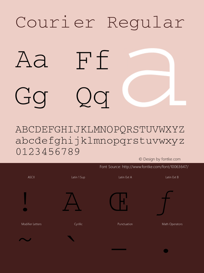Courier Regular Converted from H:\COM_____.TF1 by ALLTYPE Font Sample