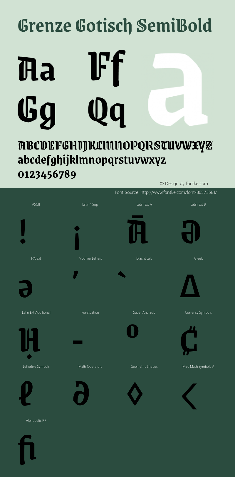 Grenze Gotisch SemiBold Version 1.001 Font Sample