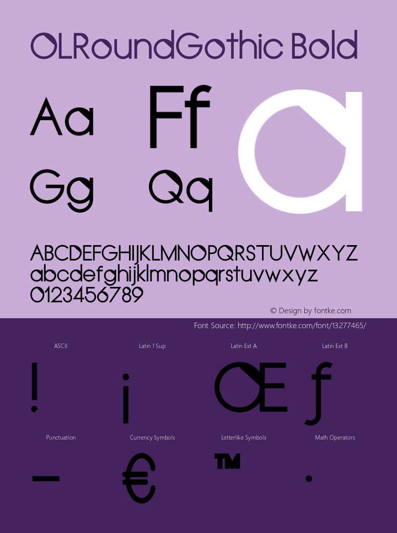 OLRoundGothic Bold Version 1.000;PS 001.000;hotconv 1.0.38 Font Sample