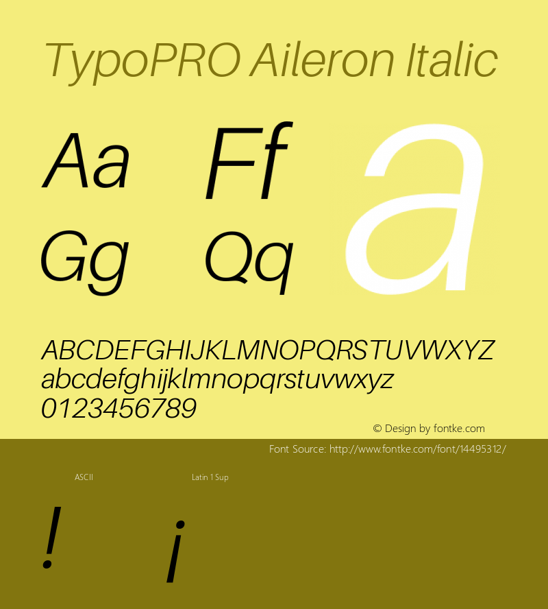 TypoPRO Aileron Italic Version 1.000;PS 001.000;hotconv 1.0.70;makeotf.lib2.5.58329 Font Sample