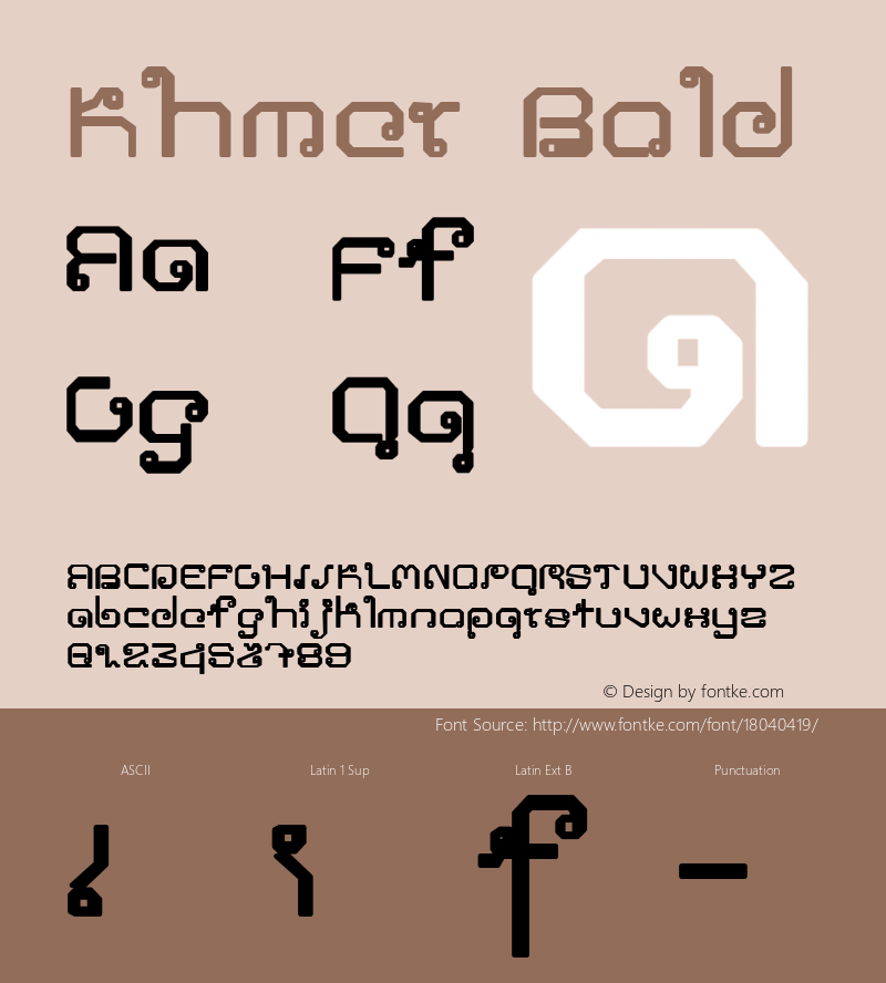 Khmer Bold Version 1.0 Font Sample