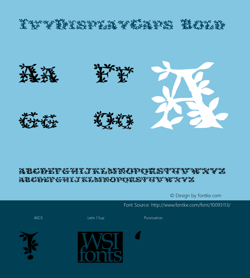 IvyDisplayCaps Bold The IMSI MasterFonts Collection, tm 1995, 1996 IMSI (International Microcomputer Software Inc.) Font Sample