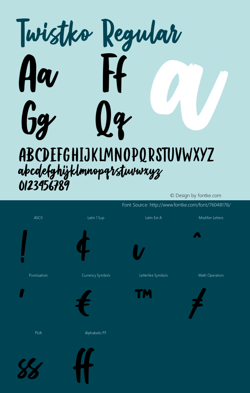 Twistko Version 1.000 Font Sample