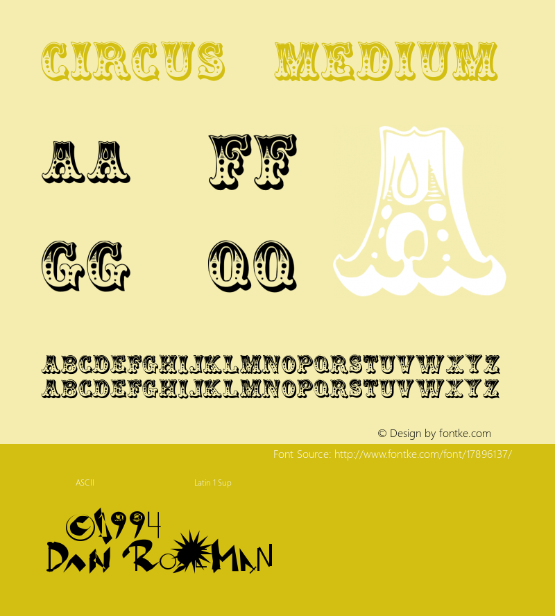 Circus Medium Version 1.0 Font Sample