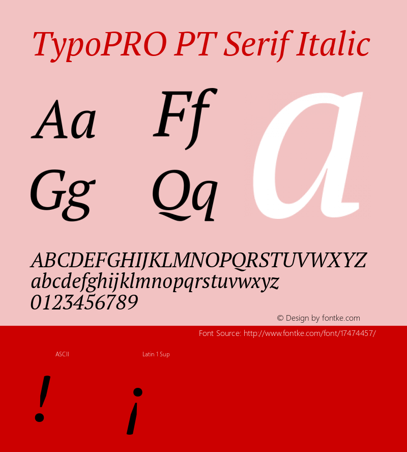 TypoPRO PT Serif Italic Version 1.002 Font Sample