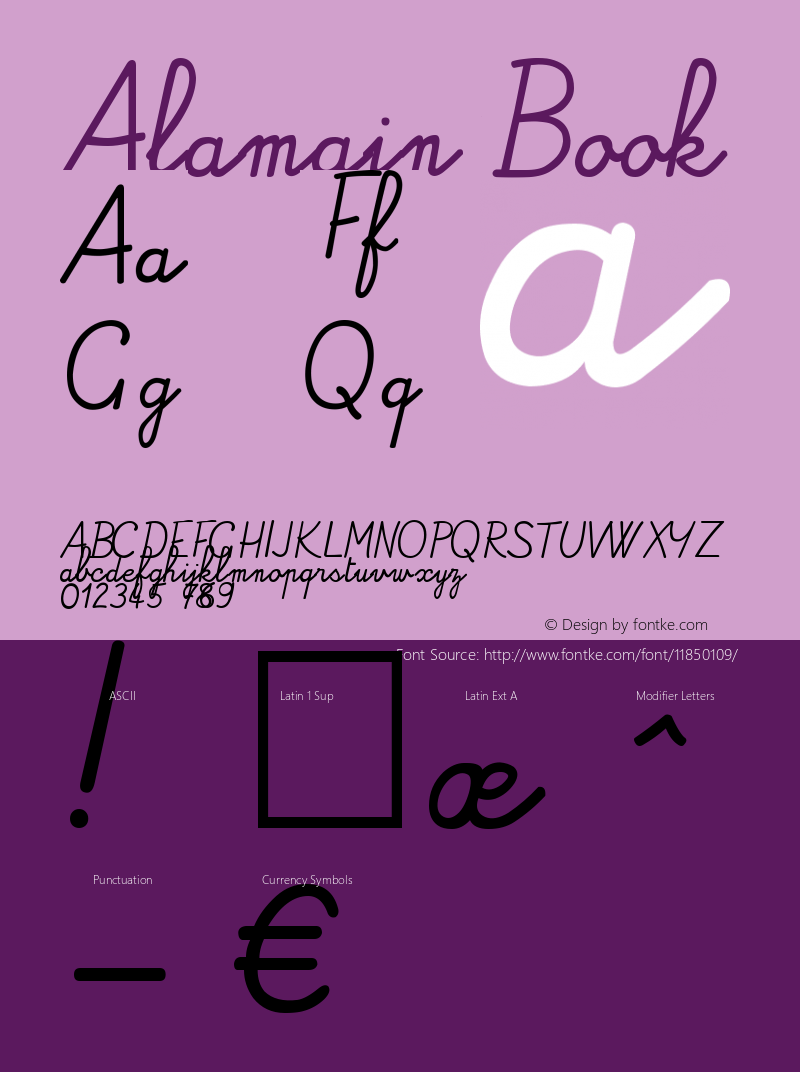 Alamain Book Version 0,00 November 26, 20 Font Sample