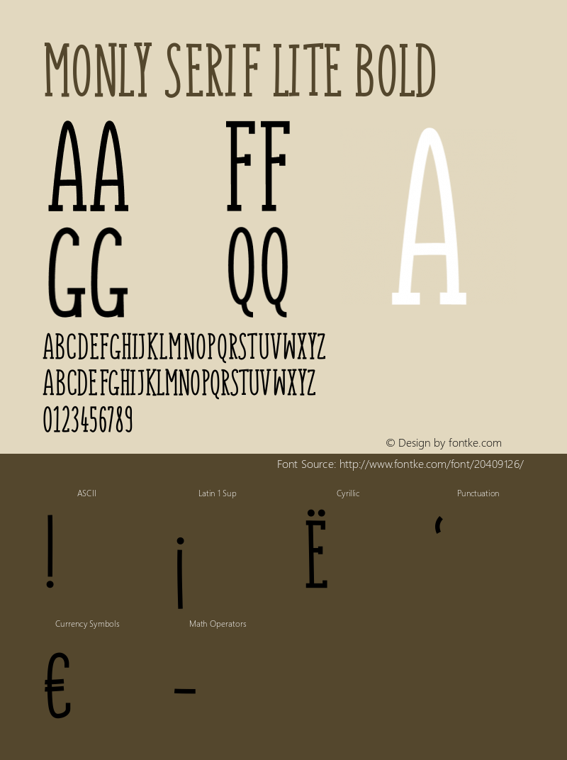 Monly Serif Lite Bold Version 1.10 May 24, 2017 Font Sample