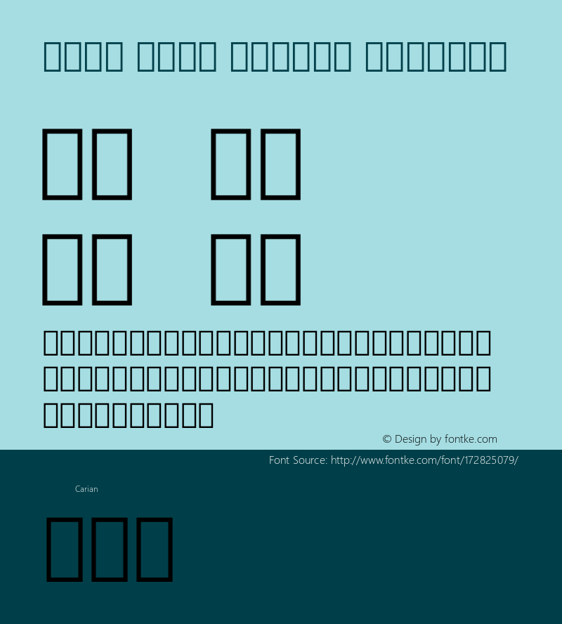 Noto Sans Carian Regular Version 2.000图片样张