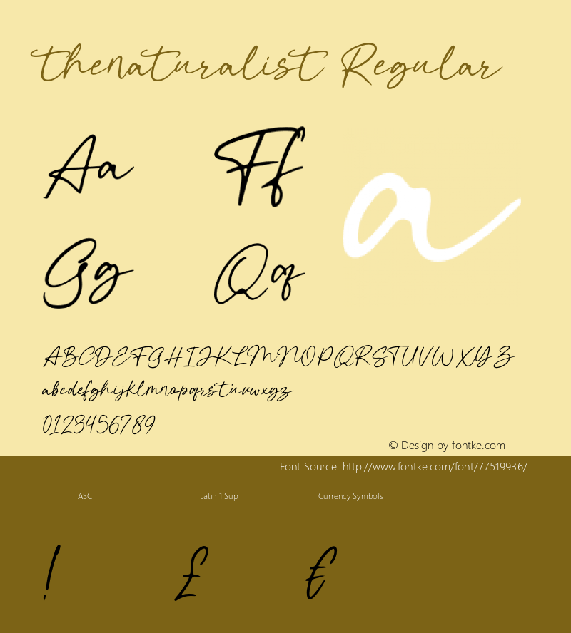 thenaturalist-Regular Version 1.000 Font Sample