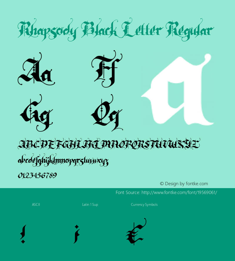 RhapsodyBlackLetter Version 1.000;PS 001.001;hotconv 1.0.56 Font Sample