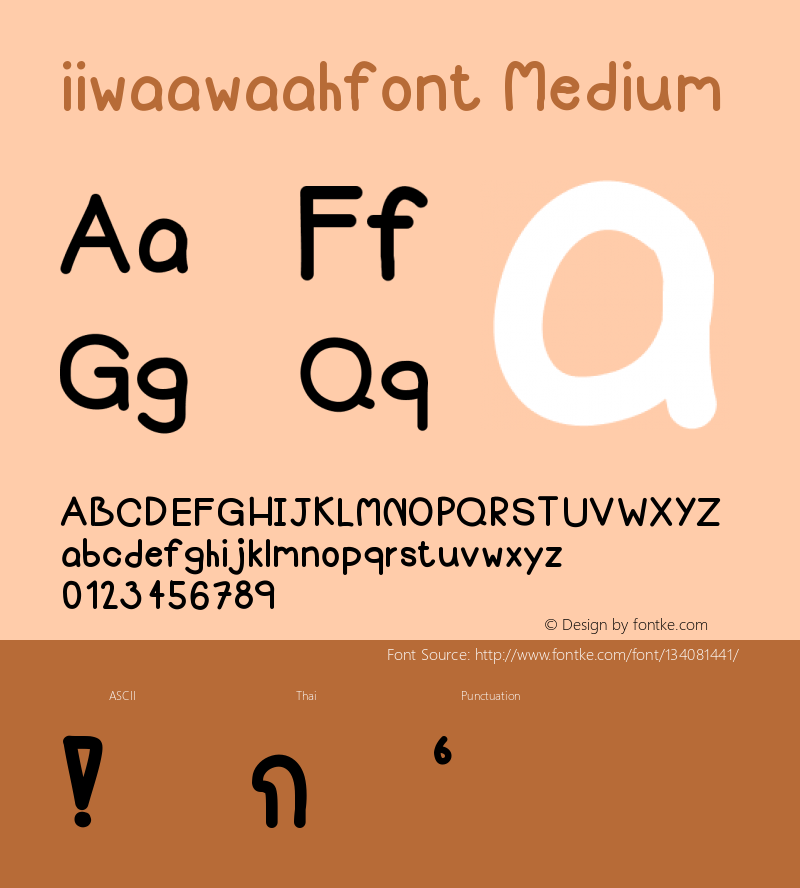 iiwaawaahfont Version 001.000 Font Sample