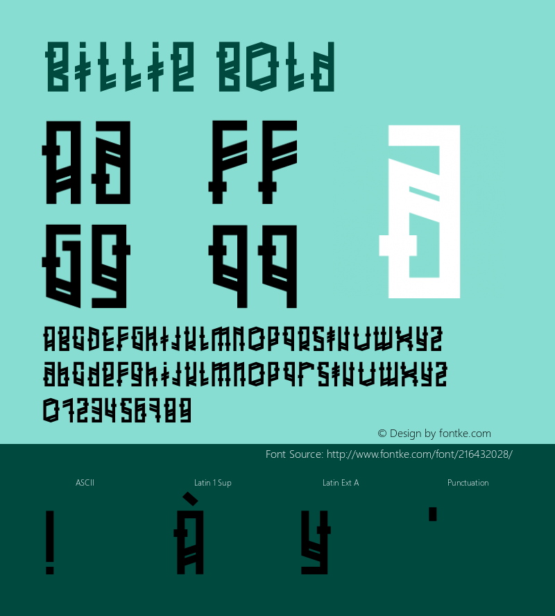 Billie Bold Version 1.002;Fontself Maker 3.4.0图片样张