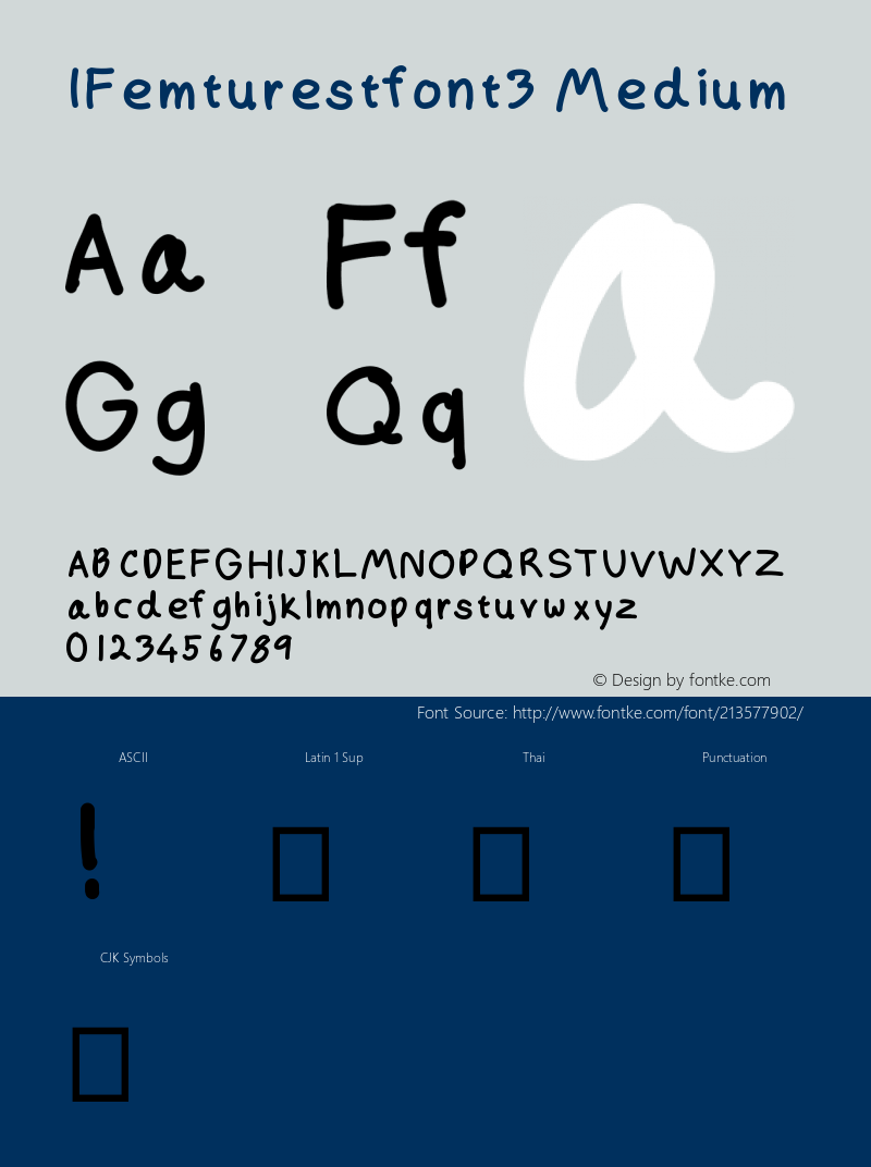 IFemturestfont3 Version 001.000图片样张