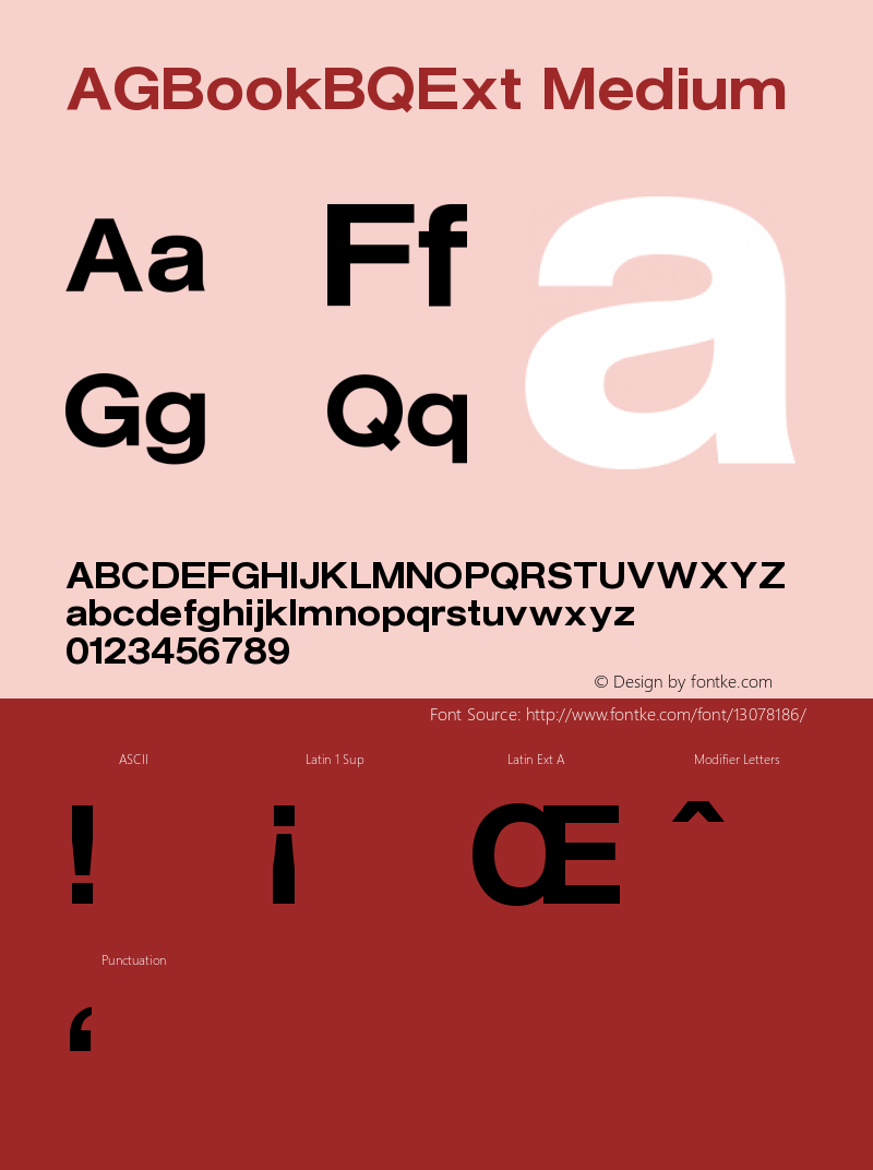 AGBookBQExt Medium Version 001.001 Font Sample