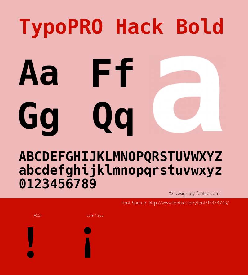 TypoPRO Hack Bold Version 2.020 Font Sample