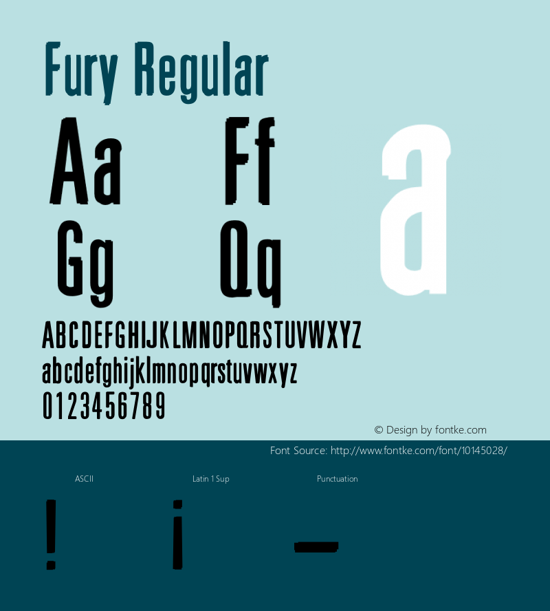 Fury Regular Version 1.000;PS 001.000;hotconv 1.0.38 Font Sample