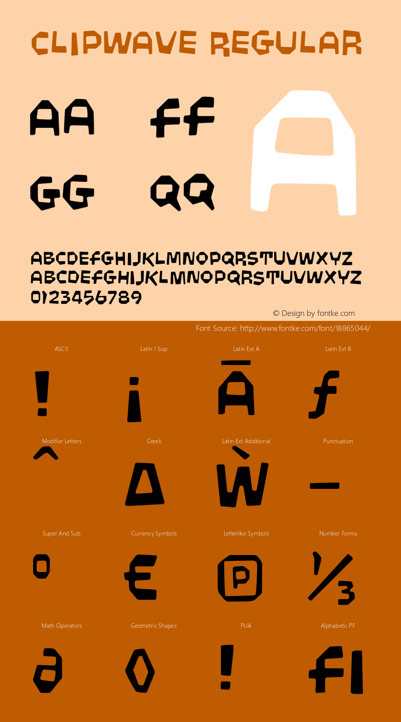 Clipwave Regular Version 1.000 Font Sample