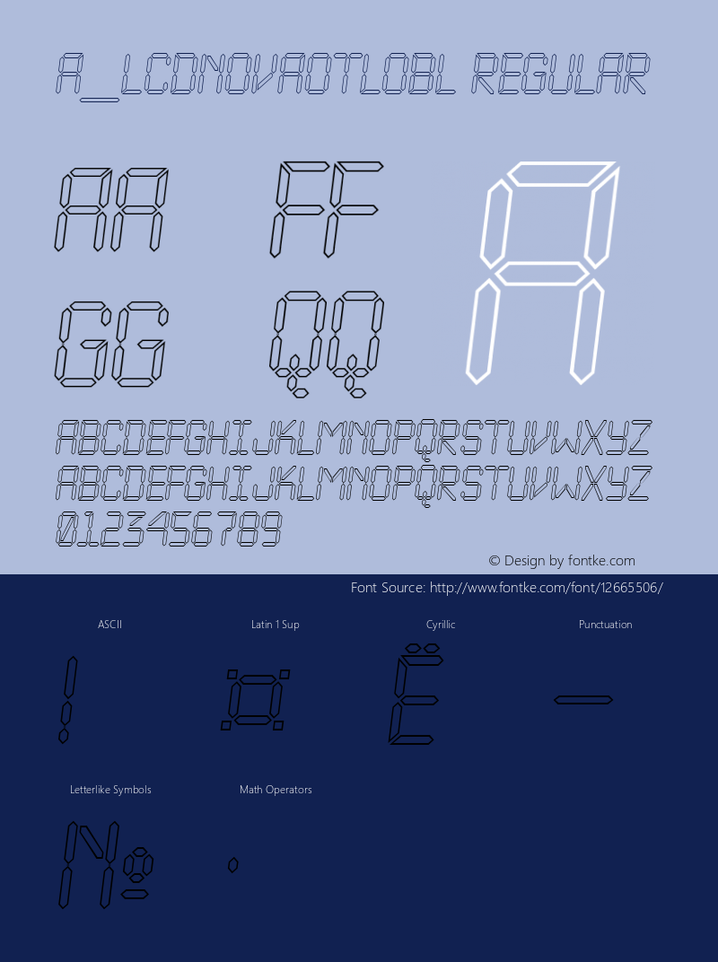 a_LCDNovaOtlObl Regular 01.02 Font Sample