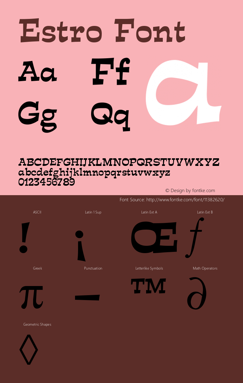 Estro Font Version 001.000 Font Sample