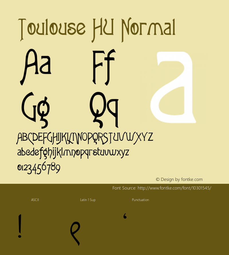 Toulouse HU Normal 1.000 Font Sample