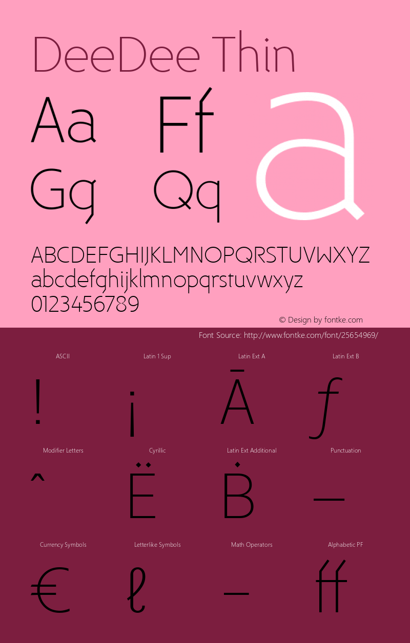 DeeDee Thin Version 1.000 | wf-r Font Sample