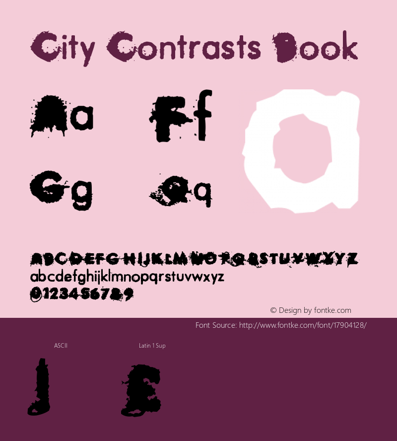 City Contrasts Book Version .ttf Font Sample