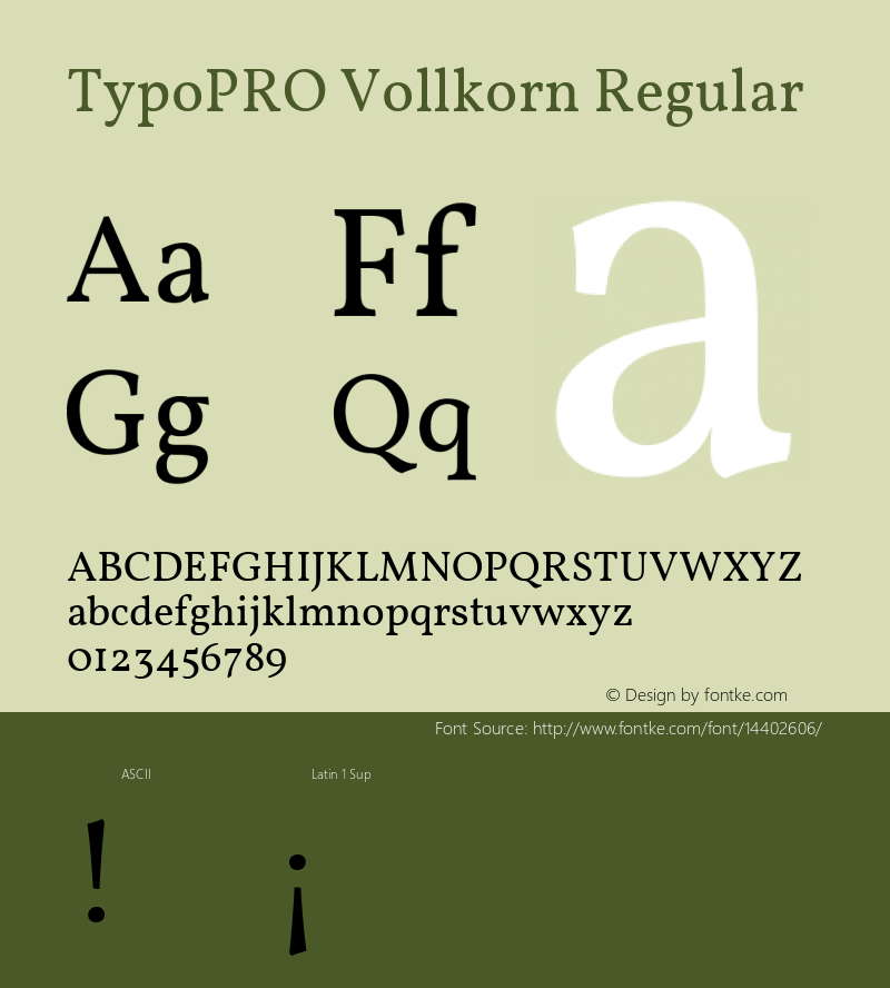 TypoPRO Vollkorn Regular Version 2.001 Font Sample